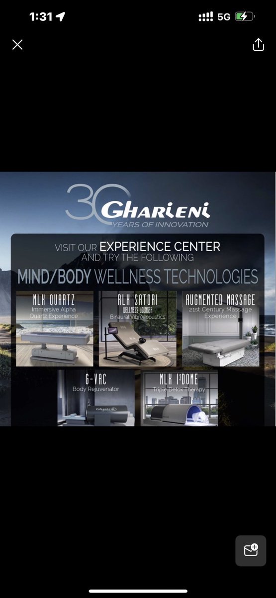 SammyGharieni's tweet image. Are you visiting @PBGCC in a couple of days? check @Gharienigroup booth and experience center #spaequipment #wellnesstechnologies #verifiedwellness #gharieni #gharieniglobal