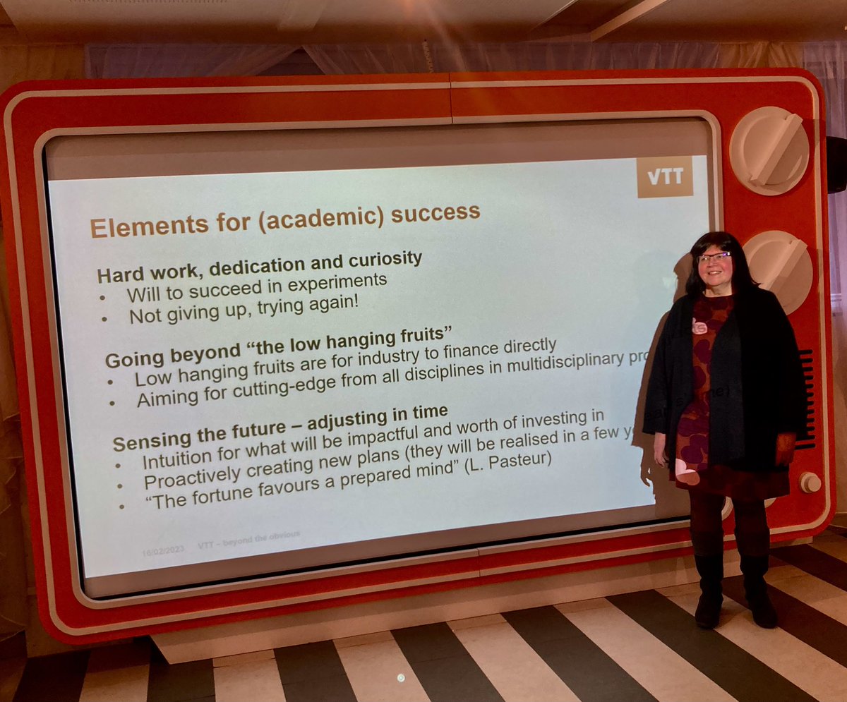 Tuore tieteen akateemikko tutkimusprofessori Merja Penttilä jakoi tänäaamuna ajatuksiaan meille <a href="/VTTFinland/">VTT</a> kollegoille. Nämä ”Elements for success” ovat pysähtymisen arvoisia. 💎