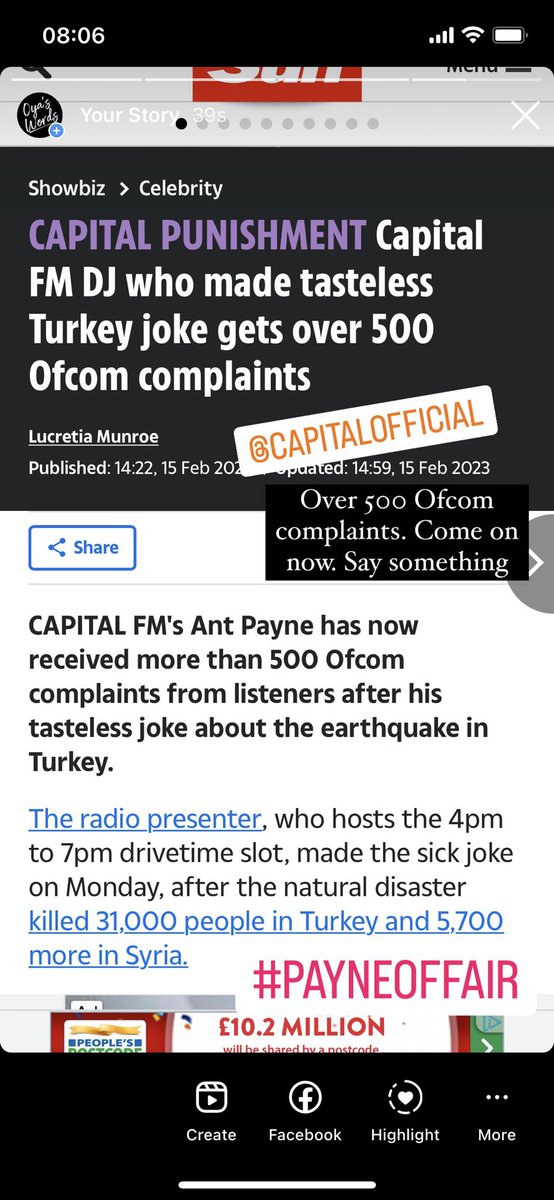 OiOya's tweet photo. @CapitalOfficial your silence is showing support to prejudice comments. Insensitive doesn’t cut it. It’s racism. 500+ Ofcom complaints and you still haven’t spoken. Riot act. How about you act like a responsible broadcaster @ant_man_go #PayneOffAir  @Ofcom https://t.co/F0AOYminWX