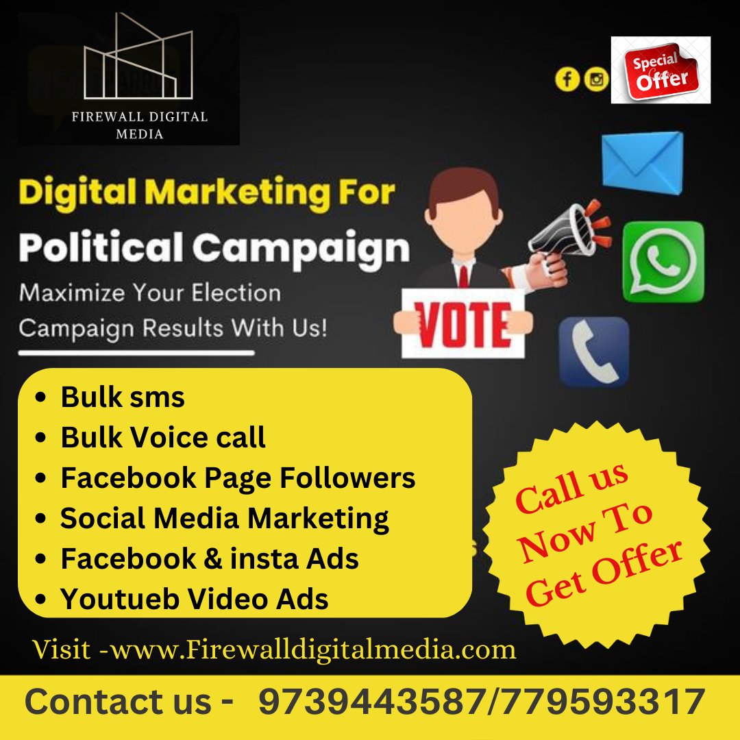 Nikhildk429's tweet photo. Give a boost to your Election Marketing
Reach to your area's local voters with Digital Media Marketing Tools
1. whatsapp marketing
2 . Bulk voice call
3. Social Media Marketing 
Call now for demo 7795933177
@GMSBJP @DVSadanandGowda @JagadishShettar @RShankar_RNR @SARavindranath1 https://t.co/nuUZYWyUov
