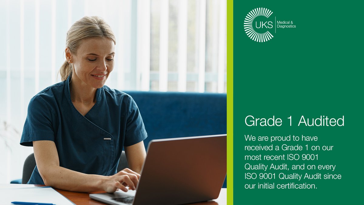 UKSMedical's tweet photo. We are proud to have received a Grade 1 on our most recent ISO 9001 Quality Audit, and on every ISO 9001 Quality Audit since our initial certification.
#UKS #MedicalAndDiagnostics #Diagnostics #Rehabilitation #TreatmentProvider #MedicoLegal #ISO9001 https://t.co/nzXIJBvKLl