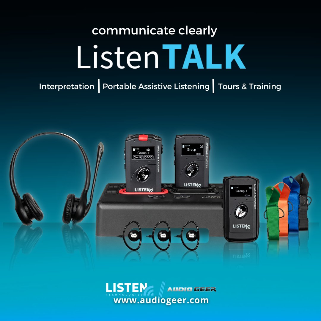 GeerTech's tweet photo. No wires, no installation, and no worries. Just simple group communication. Contact your #AudioGeer reps for a demo https://t.co/f3J1t5HyWZ
#ListenTALK #Tours #Training #Interpretation #AssistiveListening #ListenTech #HearClearly #PoweringConnectedExperiences https://t.co/W00Gm660fg