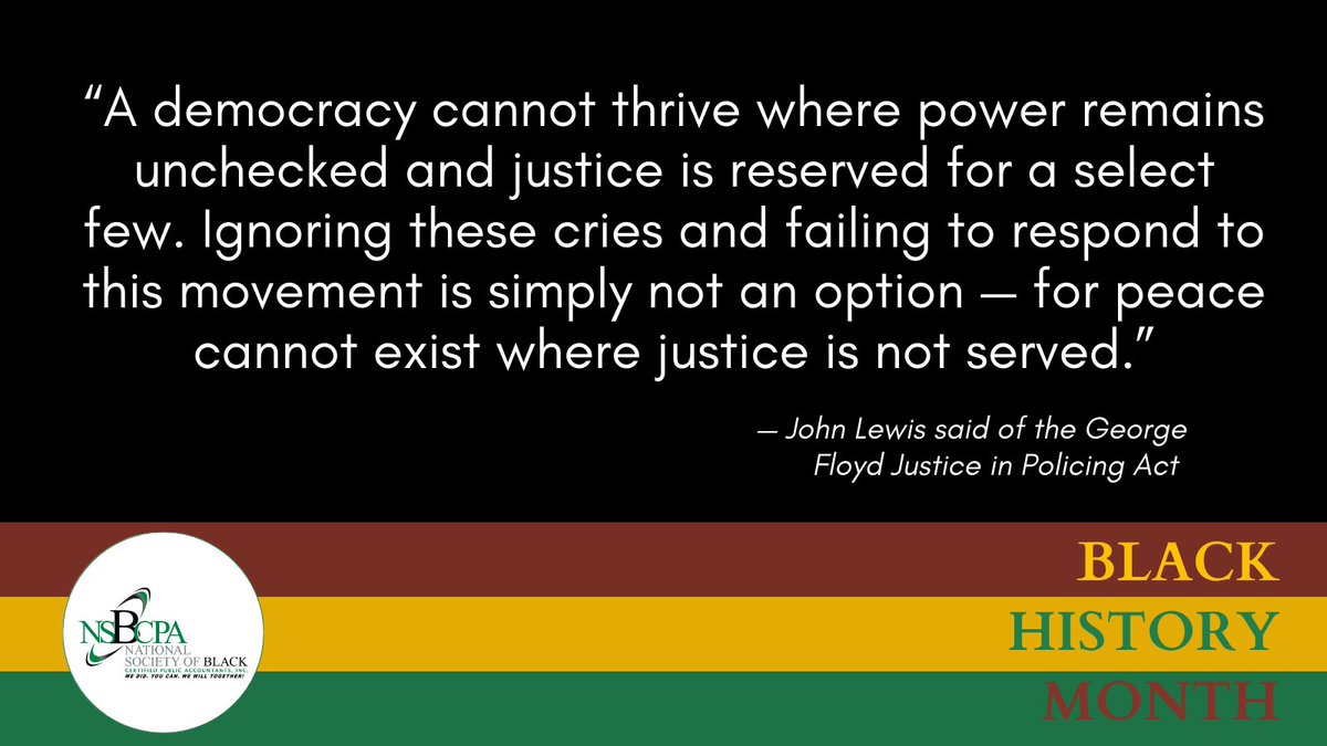 nsbcpa's tweet photo. We stand on the shoulders of great leaders like John Lewis. His courage, defiance, fierce commitment, dedication and bravery paved the road we stand on today.

#BlackHistoryMonth #CivilRights #CivilRightsMovement #Trailblazer #Leadership https://t.co/0kLi6wYqlN