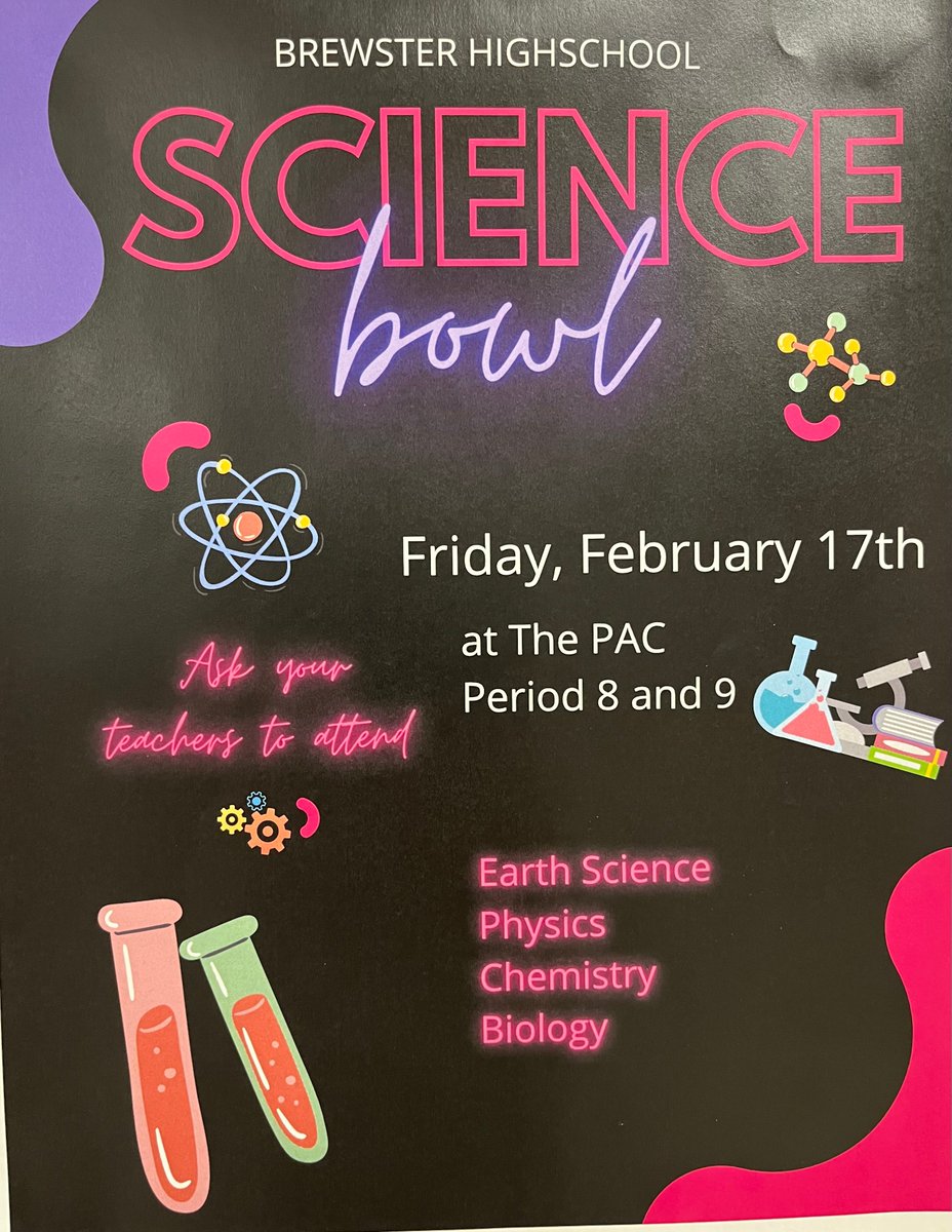 peterlamoreaux's tweet photo. I am looking forward to the BHS Science Bowl tomorrow. Thanks to the Science Honor Society for hosting this event. #BrewsterScience #BrewsterPhysics @BrewsterSHS https://t.co/q9Yu9wQOSt