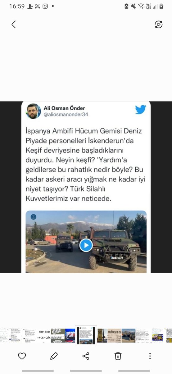 İspanya Savunma Bakanlığı tweeti sildi.Ekran görüntüsü ortada.
MSB:İSPANYA SAVUNMA BAKANLIĞI'NIN sildiği tweeti yalanladı.
Tüm kayıtlar ortada.
Ortada olan ortadadır.MSB dünde ilaçlama faaliyeti yaptığını söyledi.ANKARA BB yesinin ilaçlama yaptığı ortaya çıkınca,sildi.
Hayrolsun!