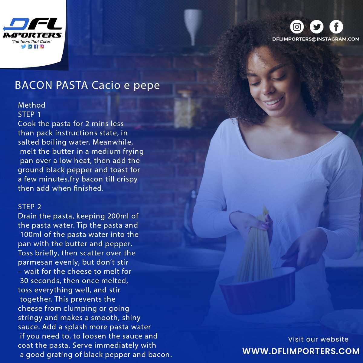 dflimporters's tweet photo. Try our easy Del Ce'sar Bacon Pasta Recipe

Easy and Delicious!

#recipe
#pasta
#spaghetti
#dinner
#mealtime
#home
#kitchen https://t.co/3sRs4RLeIl