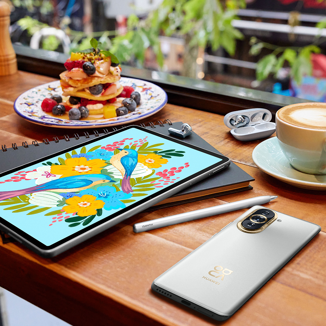 HuaweiArabia's tweet photo. A smorgasbord of awesomeness! 

There's no perfect combo, mix and match your top products for #PerfectMomentsTogether.

Buy #HUAWEInova10 Series now starting from AED 1299 &amp; get FREE gifts. https://t.co/1QHTQO6hND

#HUAWEInova10Series #HUAWEIMatePadPro #HUAWEIFreeBudsPro2 https://t.co/BsGoYEWW8f