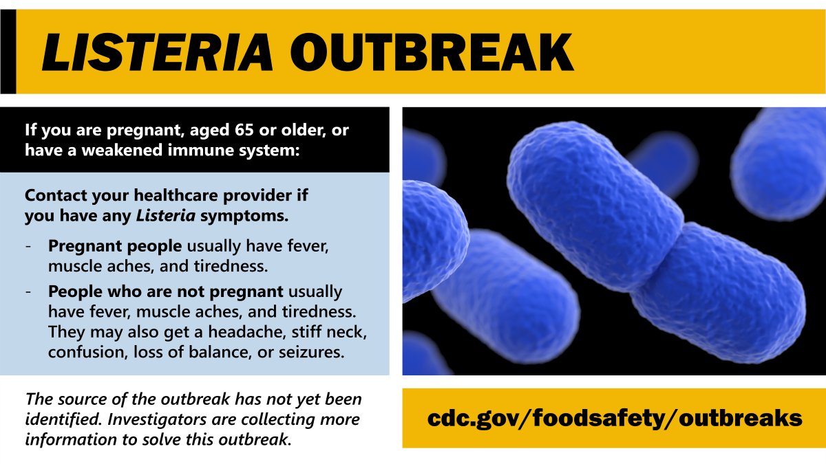 CDC on Twitter: "LISTERIA OUTBREAK: CDC is investigating a Listeria