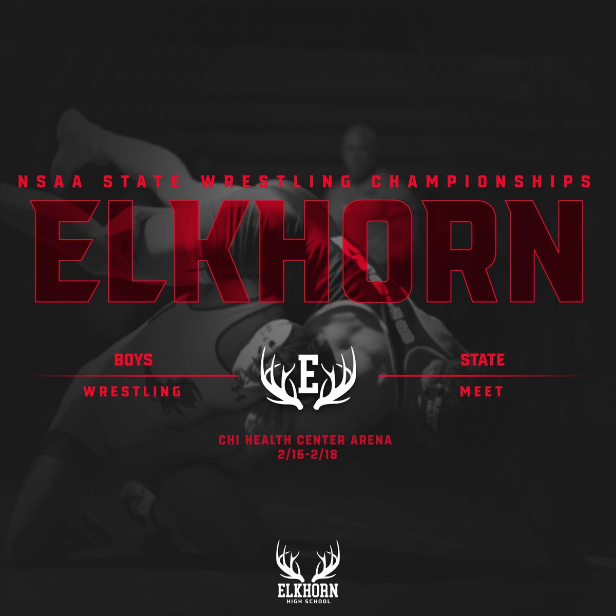 Good luck to  Eric, Sean, and Mason who are all representing <a href="/AntlersMatside/">Elkhorn 🦌 Wrestling 🤼‍♂️</a> today at the State Wrestling Tournament!! #AntlersUp