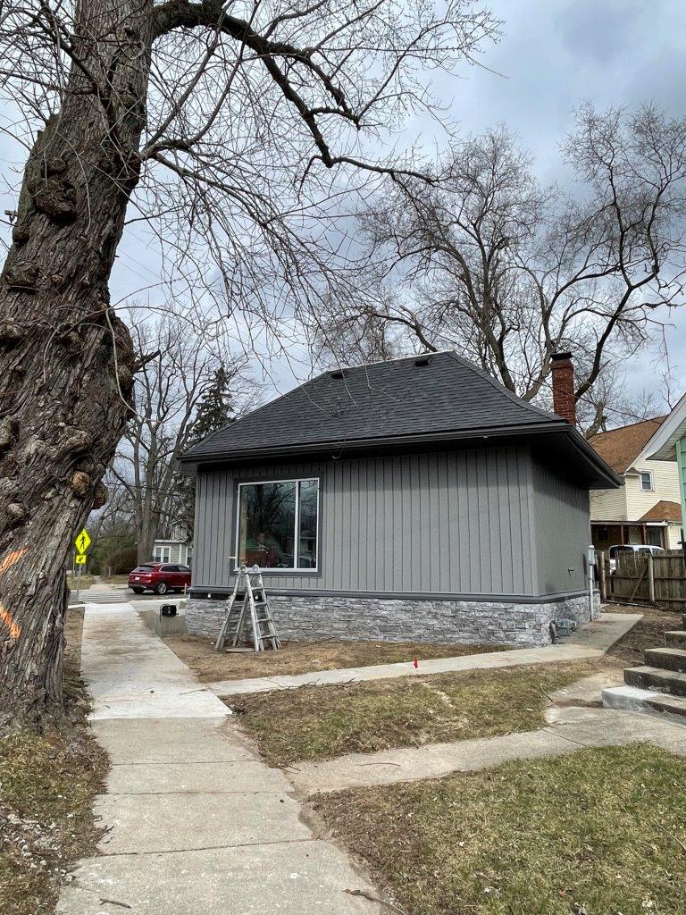 Sonja and Eric joined several community partners yesterday on a tour of the Kalamazoo Eastside Neighborhood Association redevelopment project at 1802 E. Main Street. Much progress has been made on this formerly abandoned building, which will soon be a new commercial space.