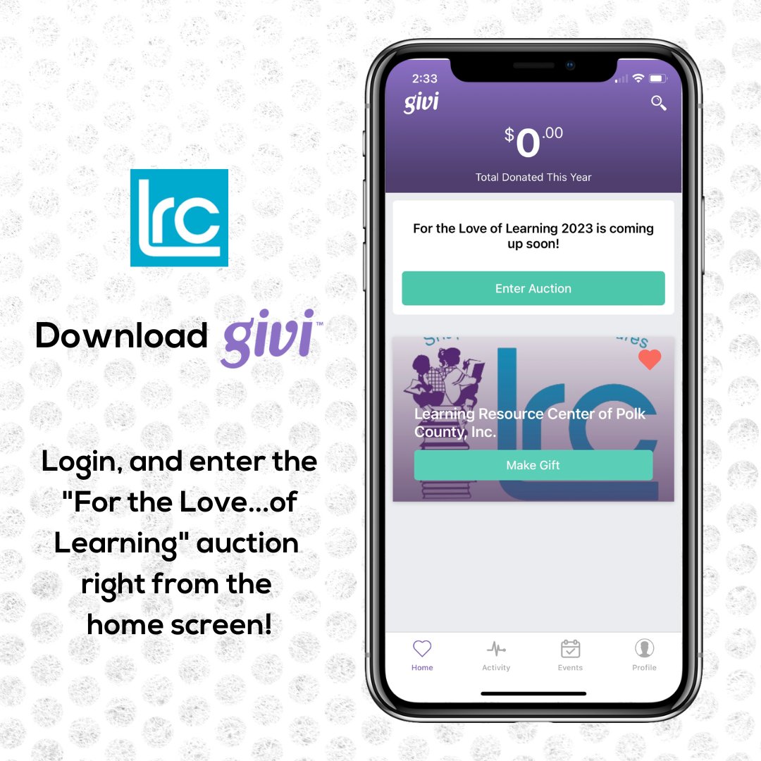 Have you purchased your For the Love...of Learning tickets yet? If so, you received instructions along with your ticket in your inbox for downloading the Givi mobile app and engaging with our silent auction. Tickets still available: secure.qgiv.com/event/ftlol/