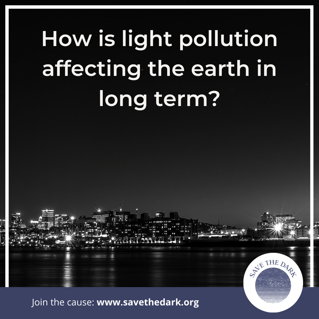 Light pollution can have a long-term effect on the Earth by disrupting the natural cycles and behavior of nocturnal animals, which can lead to their death or displacement. 

#HelpNature #Nature #Animals #HelpAnimals #Pollution