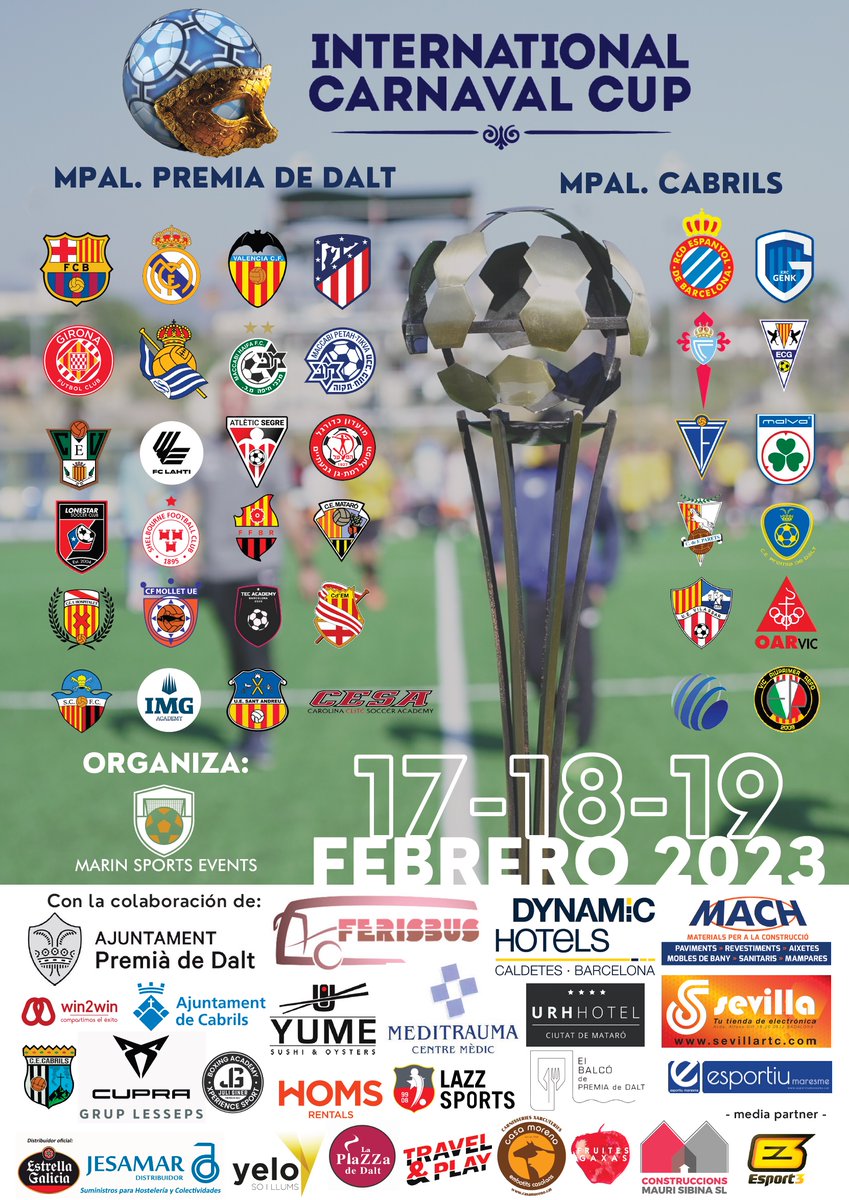 ⚽️ A partir de demà divendres al matí i fins diumenge a la tarda, #premiàdedalt esdevé la capital mundial del futbol infantil amb la <a href="/IntCarnavalCup/">International Carnaval Cup</a>, edició 2023. <a href="/pddmediaoficial/">Premià de Dalt Mèdia Oficial</a>  - premiadedalt.cat/news/36-equips…