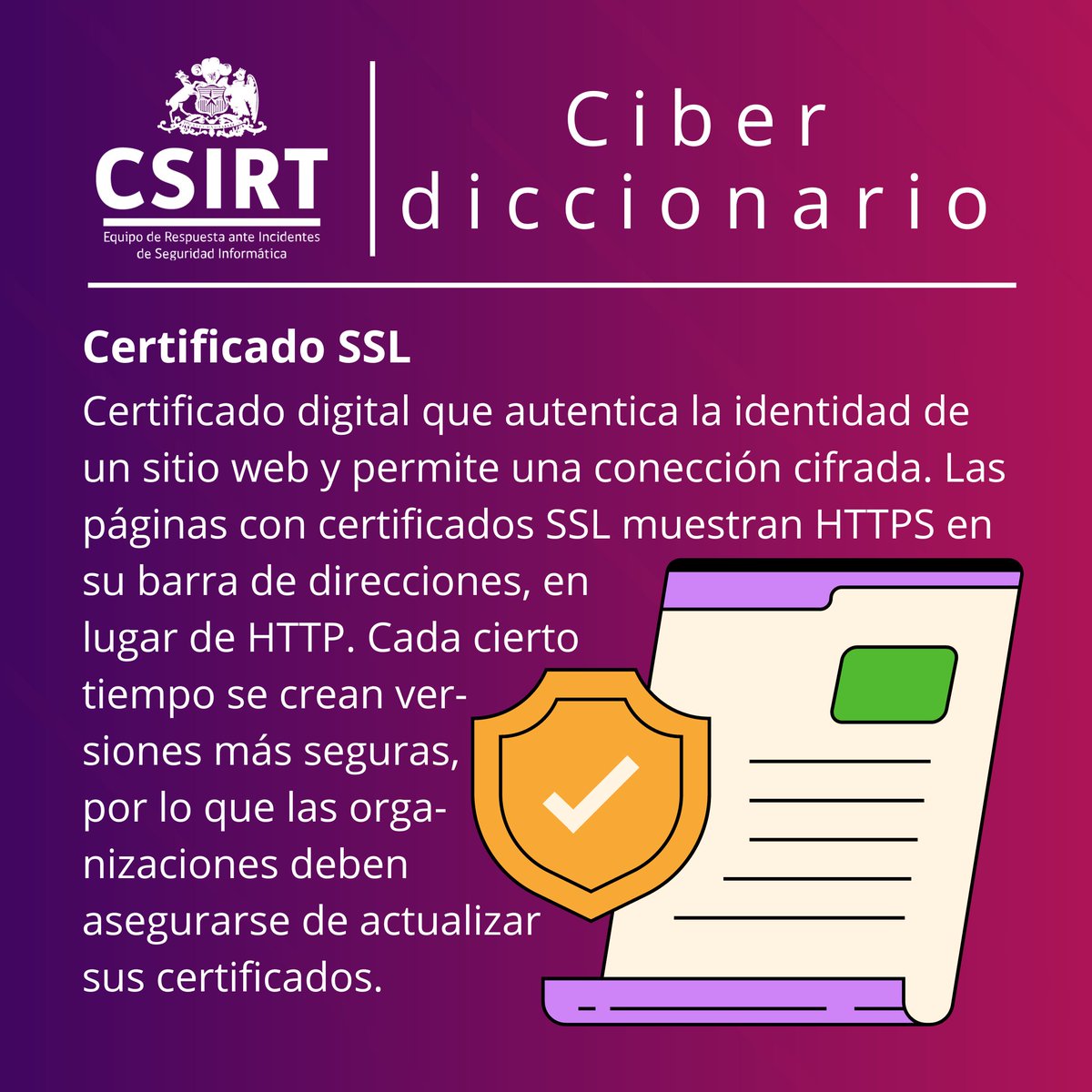 CSIRTGob's tweet image. Compartimos el #ciberdiccionario de esta semana. Los conceptos son: #ciberguerra, #cyberflashing, #certificadoSSL y #algoritmo.
Más definiciones y #ciberconsejos aquí: csirt.gob.cl/recomendacione…
@SubseInterior