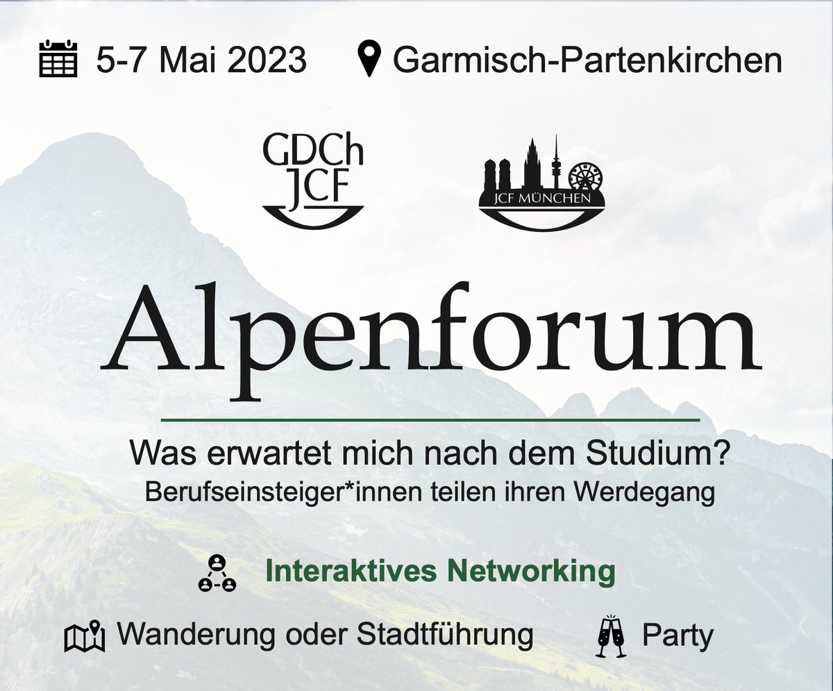 JCF_Muenchen's tweet photo. Save the date.
More information coming soon.

@GDCh_aktuell 
@GDCh_Karriere 
@JungChemiker 
@JungeWohler 
@ag_jlc 
@JungchemikerAUT https://t.co/qxMIU3Yrv0
