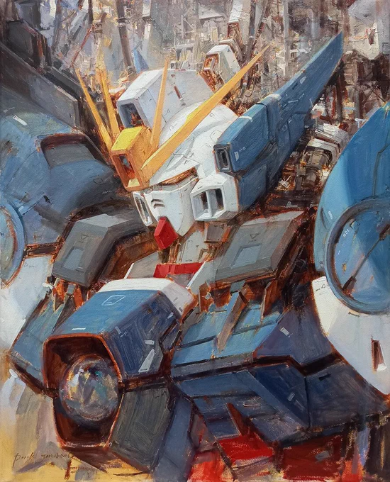 Gundam oil painting 
