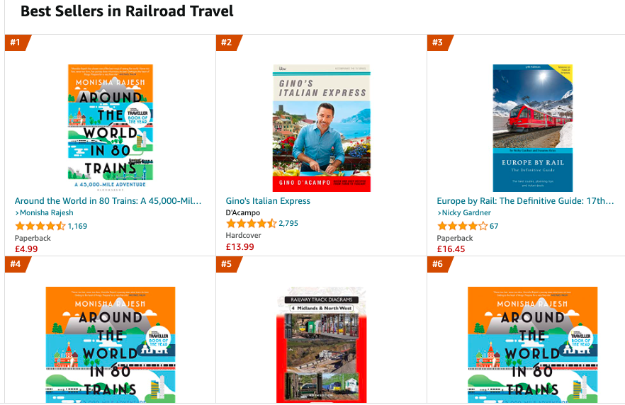 monisha_rajesh's tweet photo. So happy to see Around the World in 80 Trains sales going up again, but can I plead with people to buy from indie bookshops if you can afford to? @QPBooks orders them in quickly and I sign them if requested. Thank you! https://t.co/xNIVbBO2kl