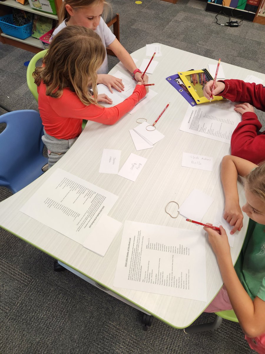 Preparing for Battle of the Books next month.