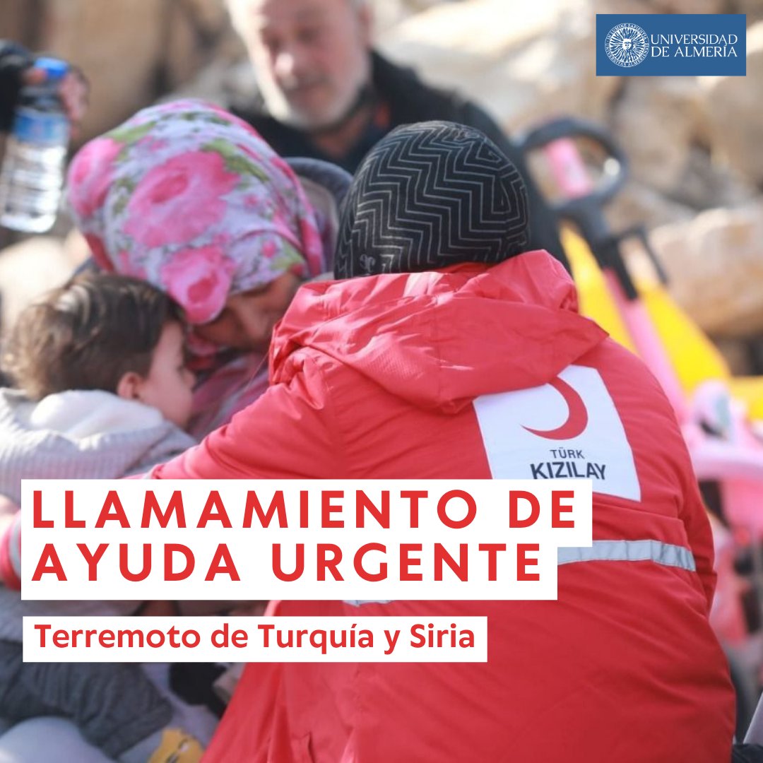 ualmeria's tweet photo. 📢 La UAL hace un llamamiento para recaudar fondos y ayudar a través de @CruzRojaEsp a la Federación Internacional de la Cruz Roja y @IFRC_es y paliar los daños sufridos por el terremoto de Turquía y Siria 🤝
👉🏻 https://t.co/HxLuAaONC7
¡GRACIAS!
#UALune #Turquía #Siria https://t.co/wiYjjCiQy8