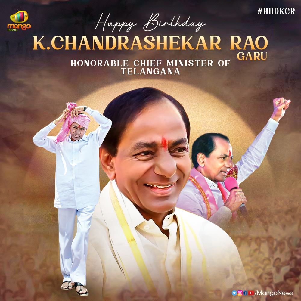 Wishing the Hon'ble Chief Minister of Telangana #KChandrashekarRao Garu a Very Happy Birthday!

#KCR #HBDKCR #HappyBirthdayKCR #CMKCR #KalvakuntlaChandrashekharRao #KCRBirthday #BRSParty #TelanganaCM #MangoNews