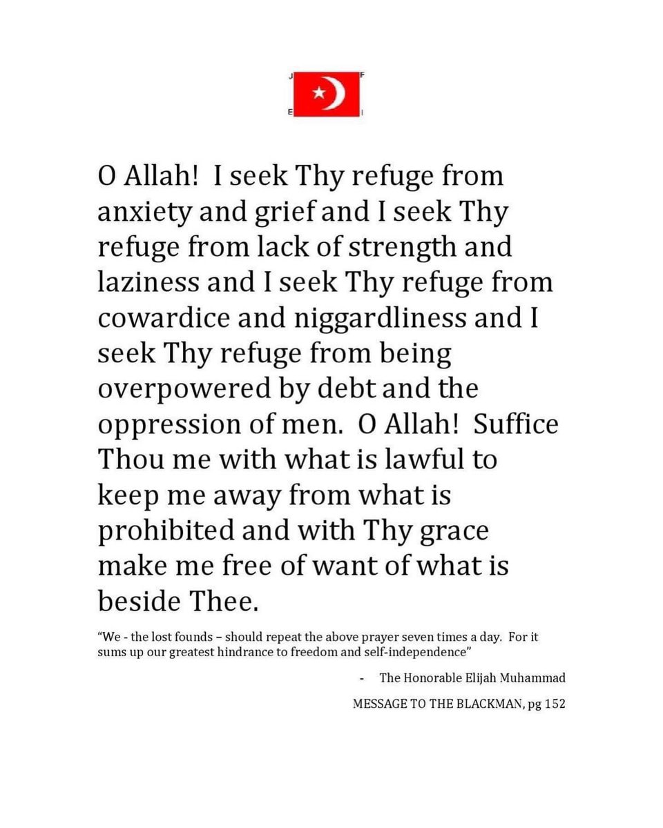BrotherQiyam's tweet photo. “The Honorable Elijah Muhammad gave us a prayer to say. It is a prayer of refuge. This prayer of refuge, the Honorable Elijah Muhammad asked us to say it seven times a day.”—The Honorable Minister @LouisFarrakhan https://t.co/ZqOxHpoio9