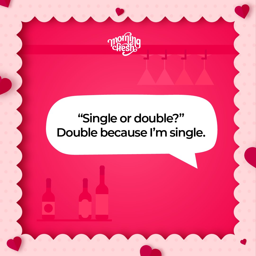 MorningFreshInd's tweet photo. Best place to spend Valentine’s Day? At a bar! Here are some of the funny, real, honest and meme-worthy things we overheard at a popular bar in Bangalore! 

#MorningFresh #NaturalDetoxDrink #ValentinesDayHangover #SinglesDay #BarNight #NightOut #DateNight #NoHangovers https://t.co/3llaqVrQne
