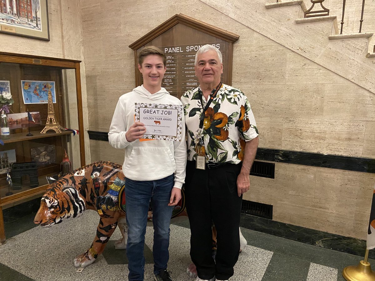 Congratulations to Ethan Simko on earning the Golden Tiger award at Mexico High School.