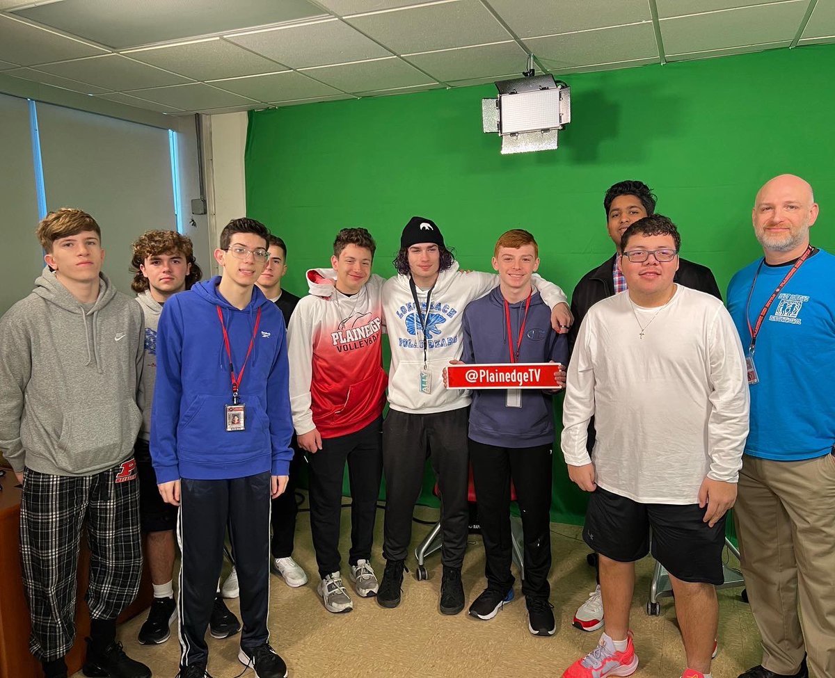 PlainedgeTV's tweet photo. It’s lights, camera, action with our principal, Mr. Amster! Our student-run team seamlessly operated the studio cameras, microphones, and lighting. Our on-air talent was engaging and informative. A great morning was had by all as we filmed, “A Day in the Life!”#WeArePlainedge https://t.co/7nKDoeqRvJ