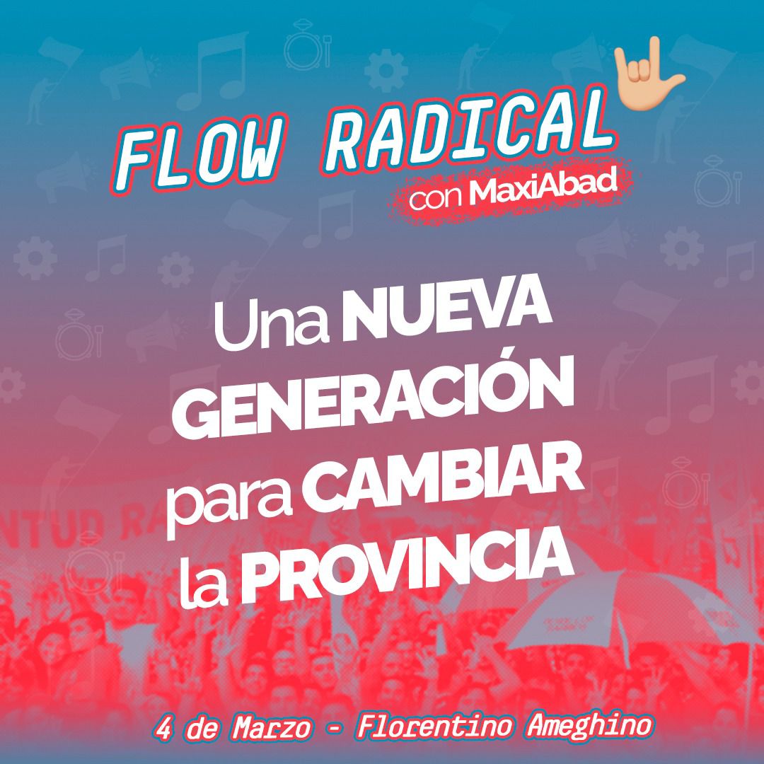El sábado 4 de marzo nos vemos en Ameghino junto a jóvenes de toda la provincia 💪

FLOW RADICAL 🤟🇵🇱