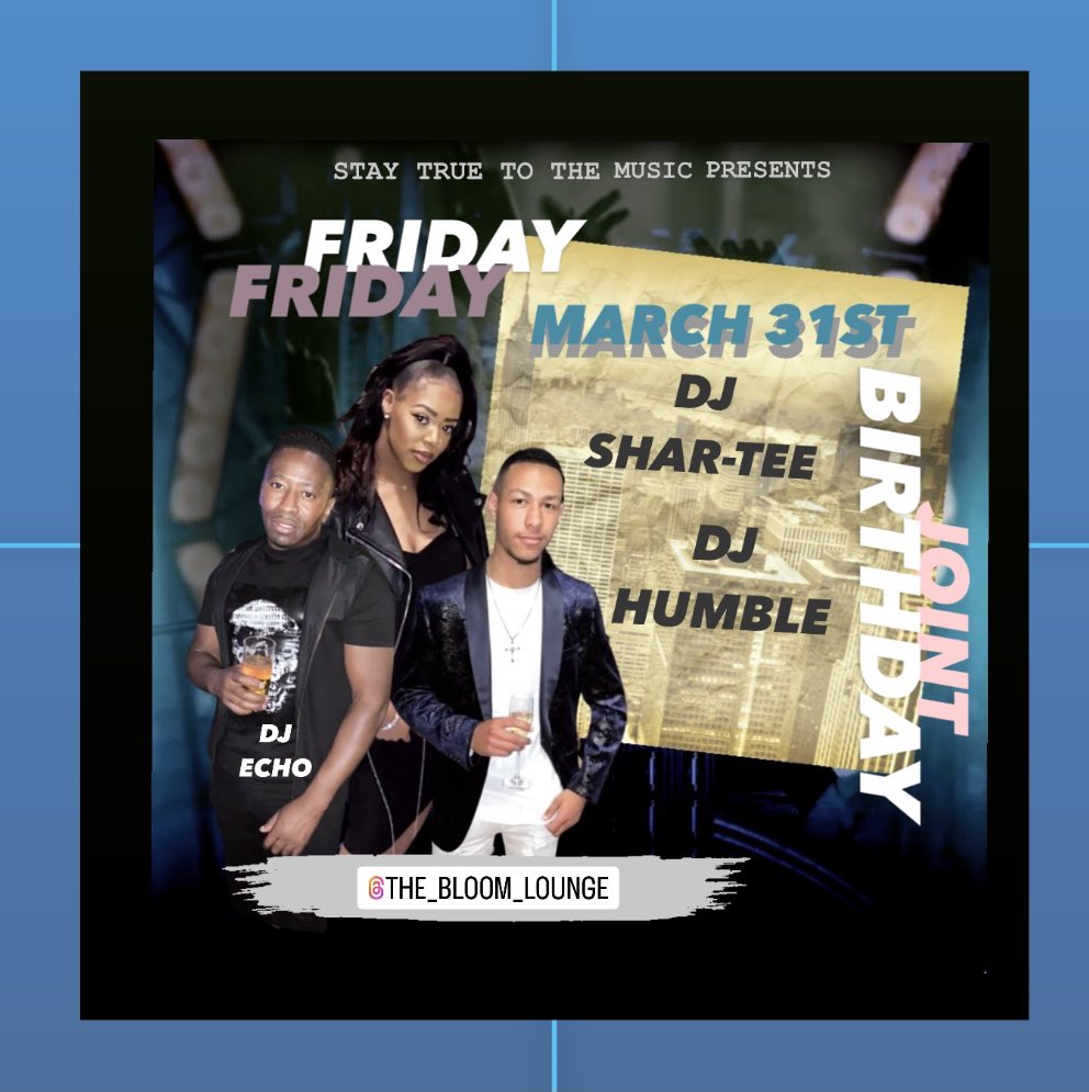 ConnellEcho's tweet photo. @themolokoipswich Friday 31st MARCH  the kickstart  to the weekend  joint us and celebrate Dj SHAR-TEE and Dj humbles joint birthday bash with myself DJ echo  @ The Bloom Lounge
 2 of ￼Ipswich￼ newest urban DJs celebrate their birthdays in March this is an open invitation https://t.co/jtYxSISDbK