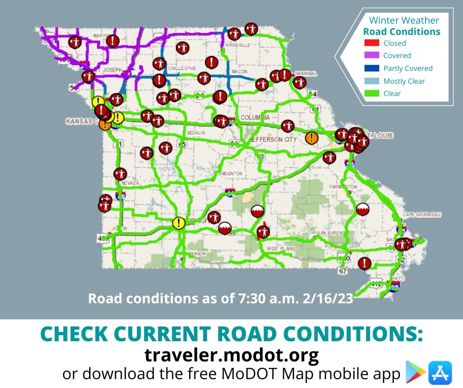 MoDOT on Twitter "Winter precipitation continues to stick around in