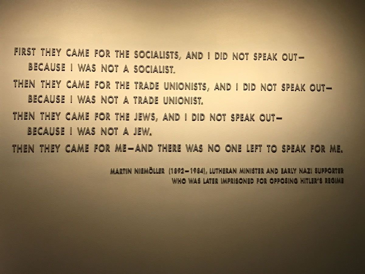 To all those in academia Twitter who follow me and won’t speak out, below you can find one of my favorite pictures from the holocaust museum.