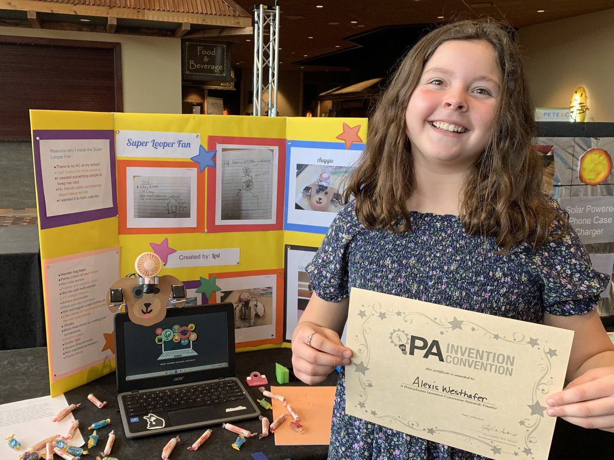 Out of the 24 groups recognized at the <a href="/peteandc/">PETE & C</a> PA Invention Convention, West Shore had 2 groups named statewide finalists! Congratulations to Zachary Maniskas and James Pae <a href="/RMDolphins/">Red Mill Elem</a> and Alexis Westhafer <a href="/NB_Bobcats/">Newberry Elem</a> and their teacher Mrs. Kristin Stahl. #WestShoreProud.