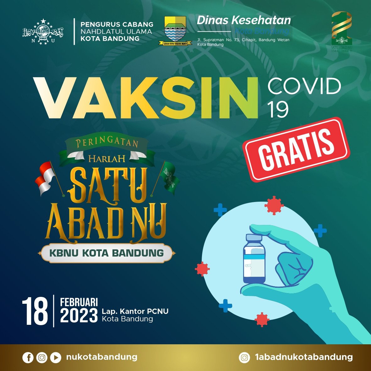 Yuk vaksin #1AbadNU #kotabdg