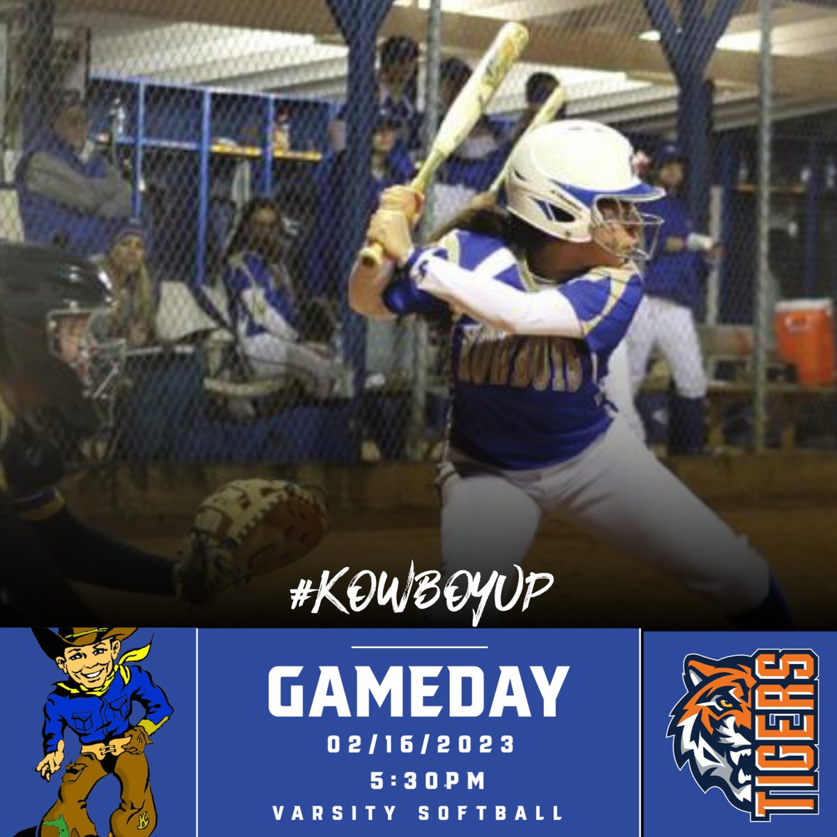 KowboyAthletics's tweet photo. #KowboyCountry - it's GAMEDAY for your girls softball team! Preseason game today vs Tohopekaliga at home at 5:30. Come support your Lady Kowboys Softball team! Tickets available https://t.co/xD5bRibK7V.  #KowboyUp! @osvarsity @sdocathletics @osceolasports https://t.co/HziAFDm5WO