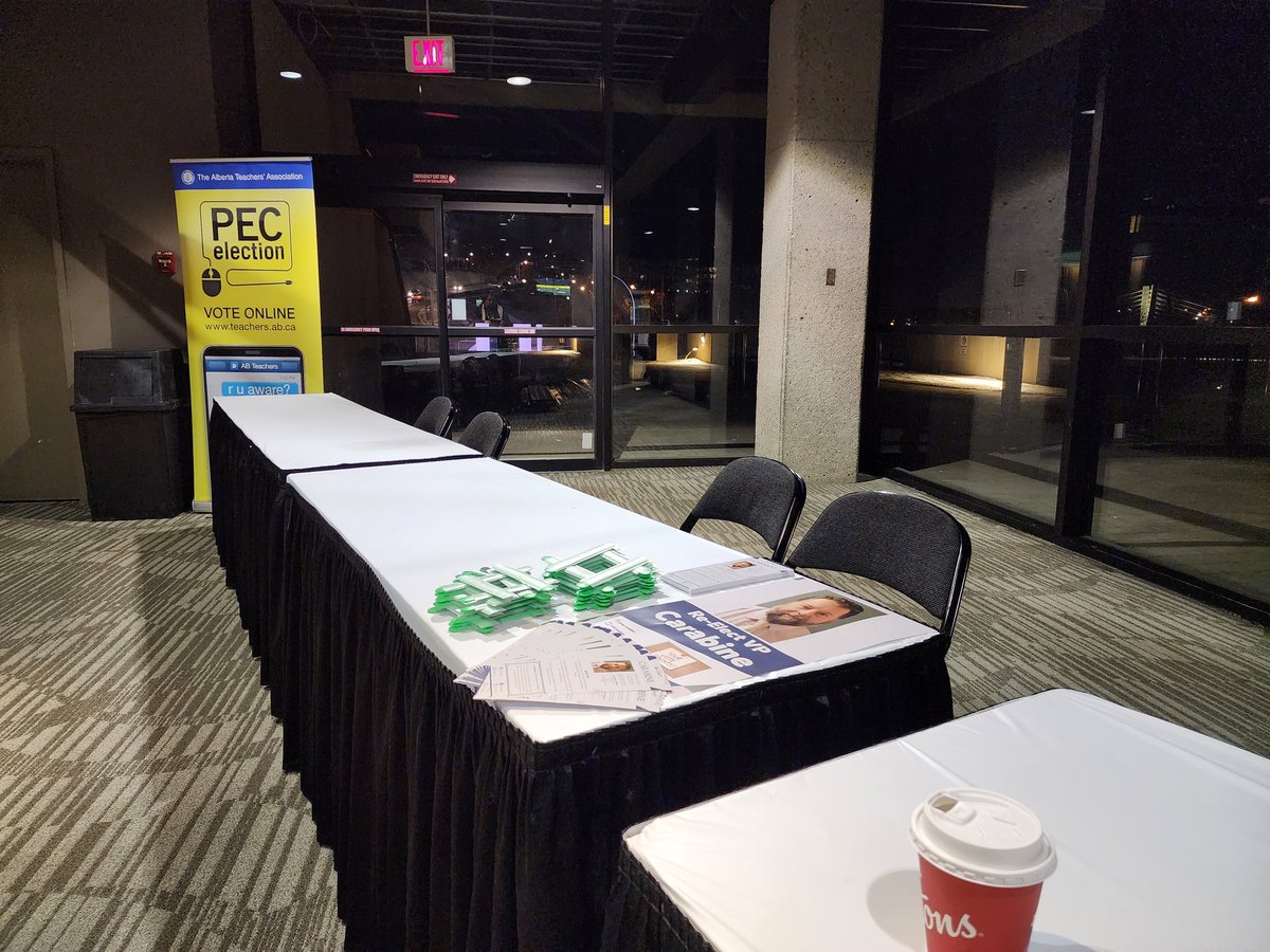 GCarabine's tweet photo. Good morning Endless Skies Teachers' Convention #ESTC
Please drop by the #PECElection tables and ask the candidates some questions.......a bit of the ole #PracticalPropaganda won't go amiss either.
I'll be at the tables from 10:30 till the end of the day.
#SweetCarabine https://t.co/NfdHfRVZxf