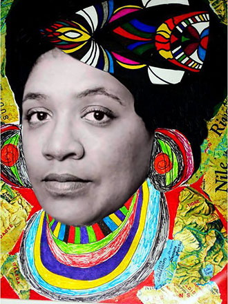 "The youngest sister
works a dangerous ground..."

-Audre Lorde "The One Who Got Away" The Marvelous Arithmetics of Distance

As we celebrate Lorde's b-day week, let's think about sisters.  I'm @alexispauline  This collage is by Haitian-American artist &amp; my sis, Soraya Jean-Louis