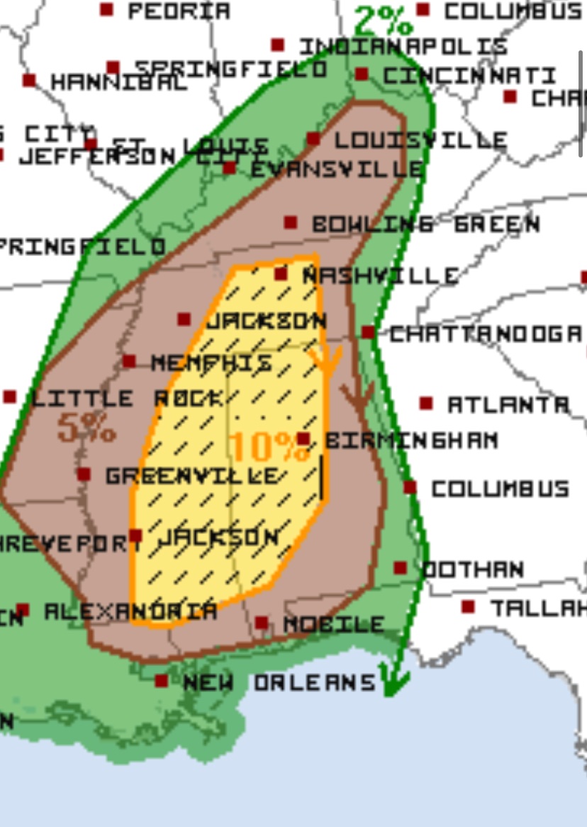 𝗣𝗲𝘁𝘁𝘂𝘀 𝗪𝗲𝗮𝘁𝗵𝗲𝗿 on Twitter "Nashville is now in the 10 hatched risk