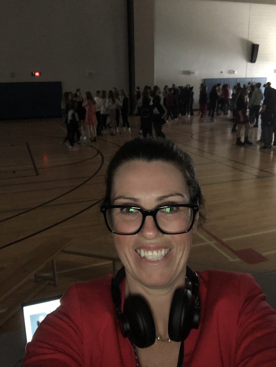 DJ Mme George rocking out at our Valentine’s Day Dance. #ygk #frenchimmersion