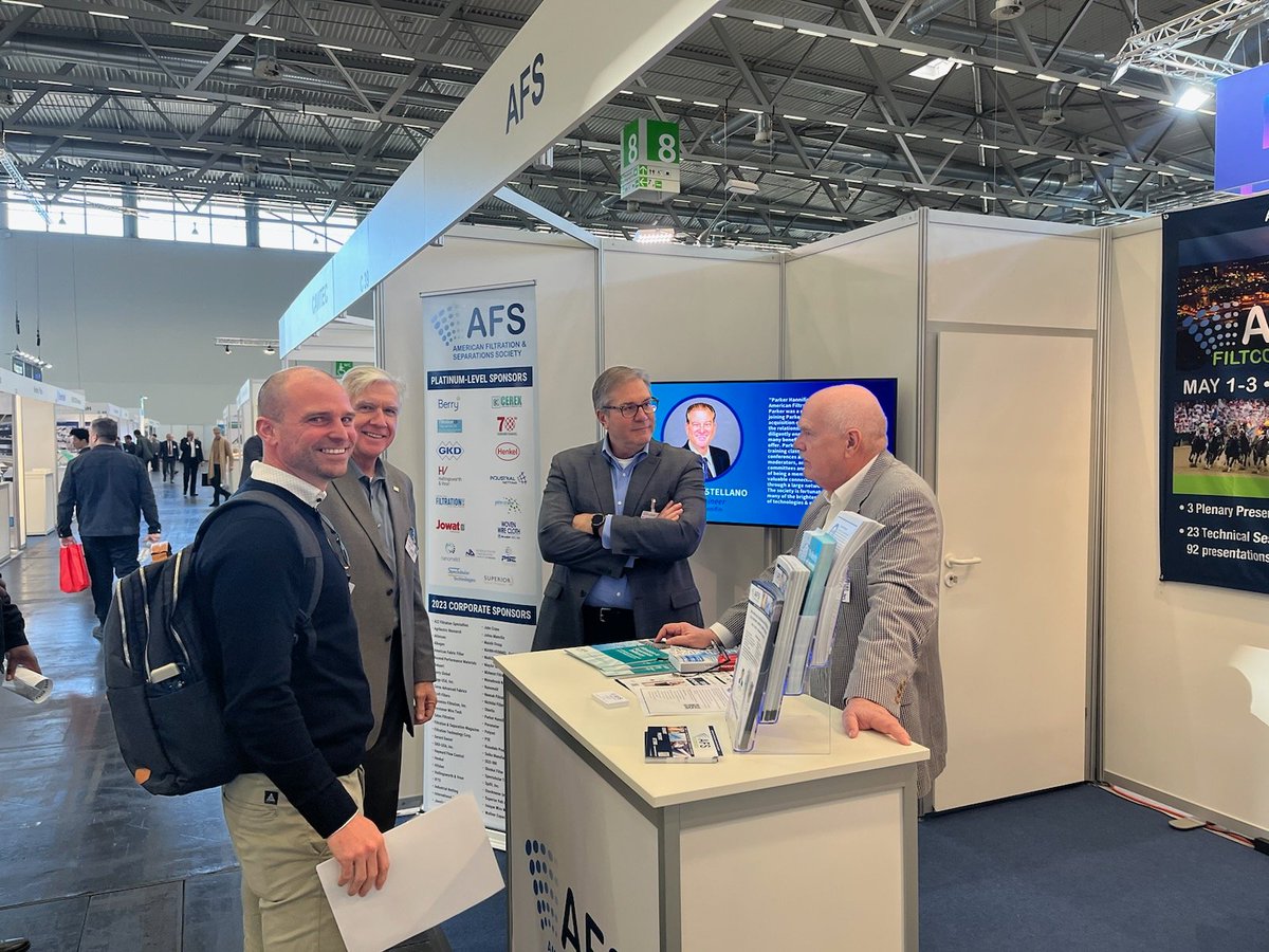 afs_society's tweet image. Having a blast at #Filtech2023 in Cologne! So good to reunite with friends and colleagues and talk about #filtration!