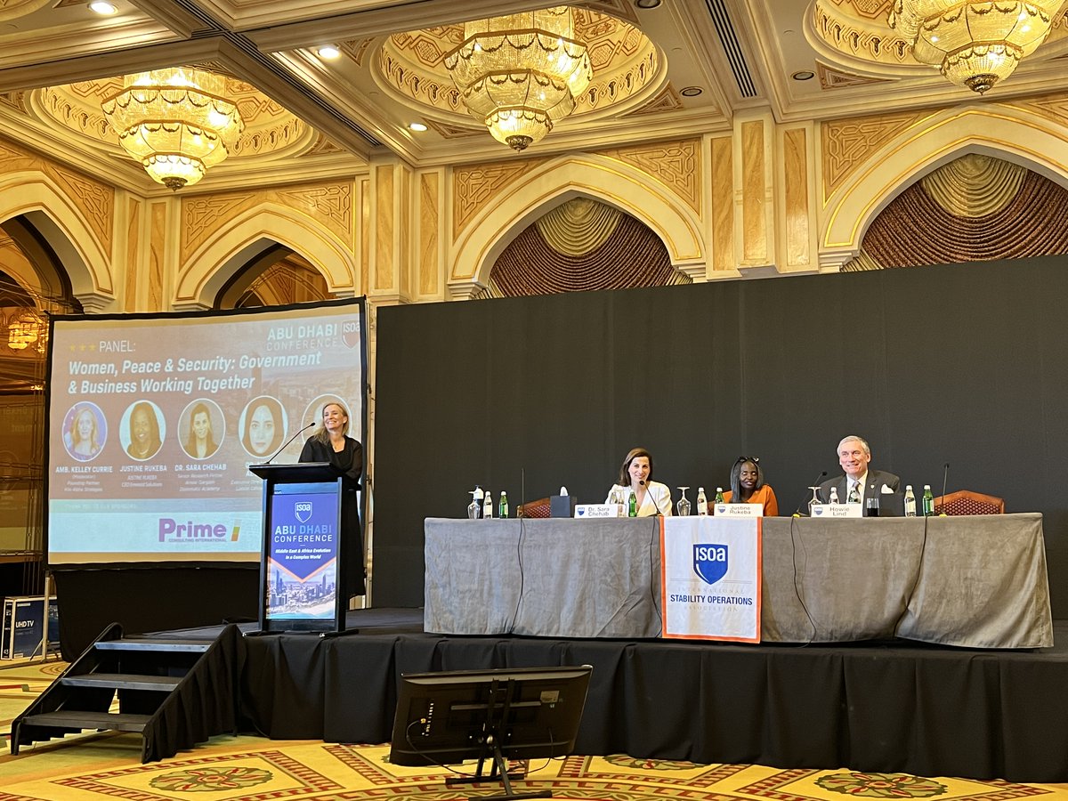 Q2Impact's tweet photo. Great discussion today, led by Amb. Kelley Currie @StabilityOps. Thank you Sara Chehab, Justine Rukeba, and Howie Lind for a stimulating and important conversation.

#ISOAAbuDhabi2023 #isoa #govcon #stabilityops https://t.co/uEi5Azp6TR