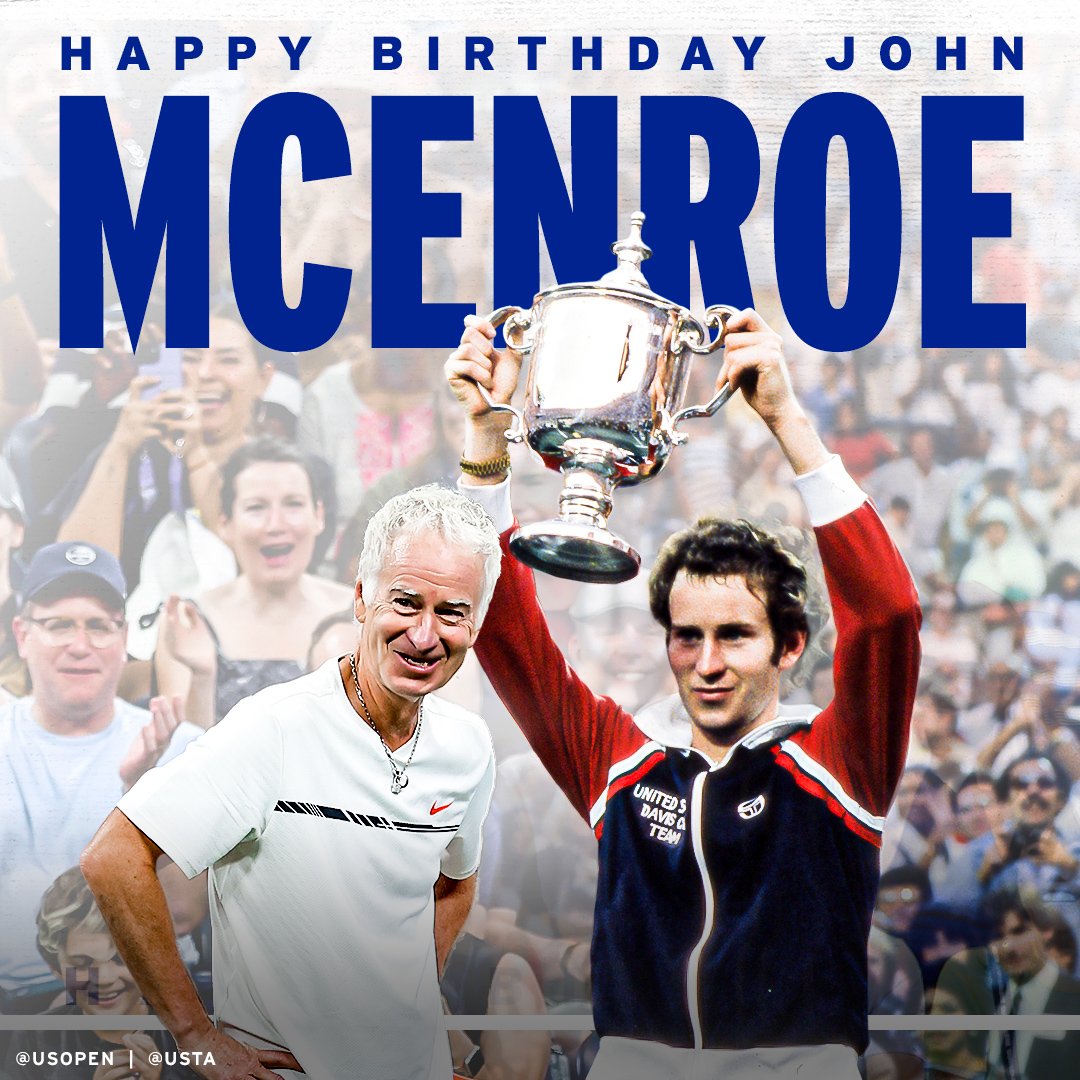 usopen's tweet photo. 1979 🏆
1980 🏆
1981 🏆
1984 🏆

Happy Birthday to our 4x singles champion, John McEnroe! https://t.co/SP0YpP6Bh3