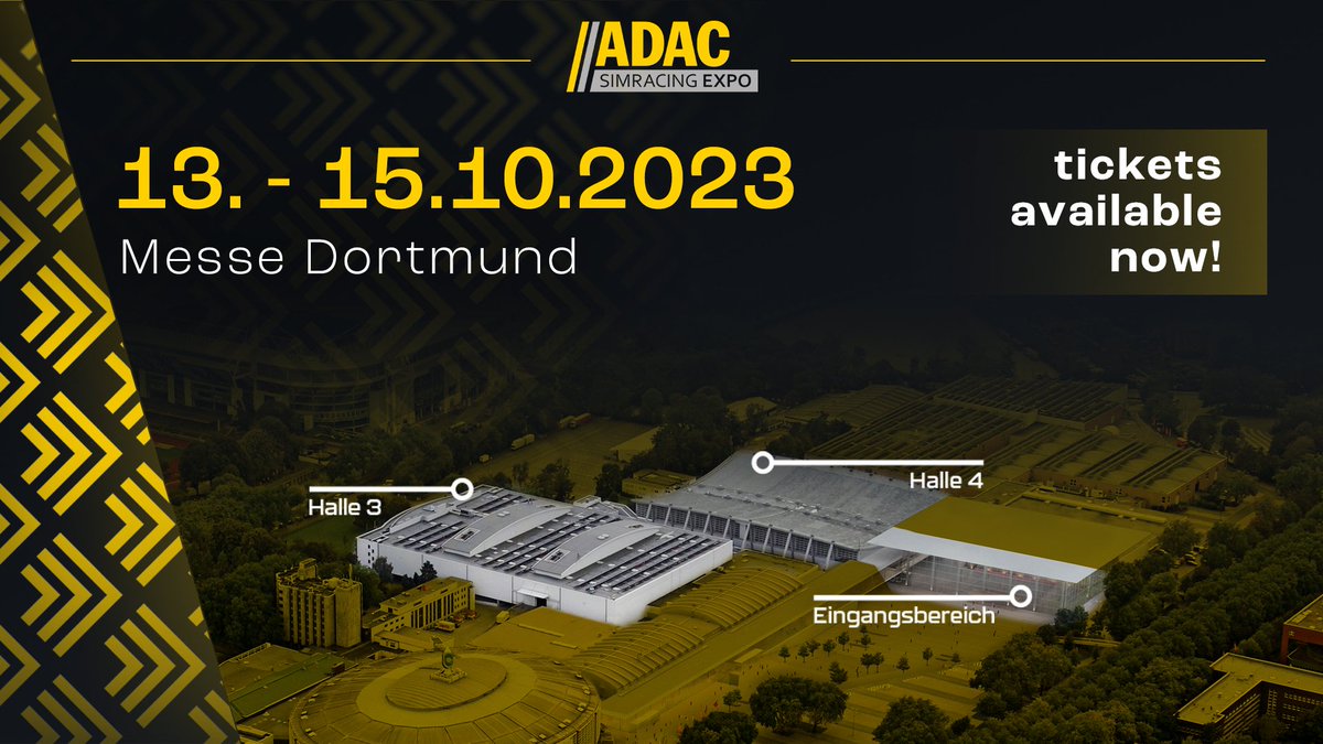 SimRacingExpo's tweet image. ADAC #SIMRACINGEXPO GOES DORTMUND! 

Be prepared for a thrilling weekend at Messe Dortmund filled with exhibitors from around the world, the  best racing simulators and popular Influencers!

Tickets available now:
🎫👉simracing.link/sre23-tickets
Infos:
simracing.link/sre23-announce…
#SRE23