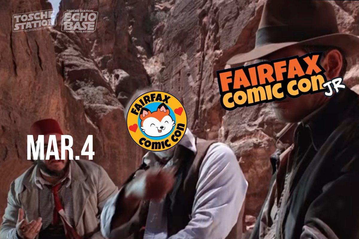 ToscheNation's tweet photo. "That's their name, FAIRFAX COMIC CON... JUNIOR."

Did you know that @FairfaxComicCon has a 2nd convention at the #DullesExpoCenter on March 4th? We'll be bringing TOSCHE STATION &amp; ECHO BASE to you, #Chantilly!
-
#FairfaxComicCon
#LocalComicShop https://t.co/mGYBXKo7aA
