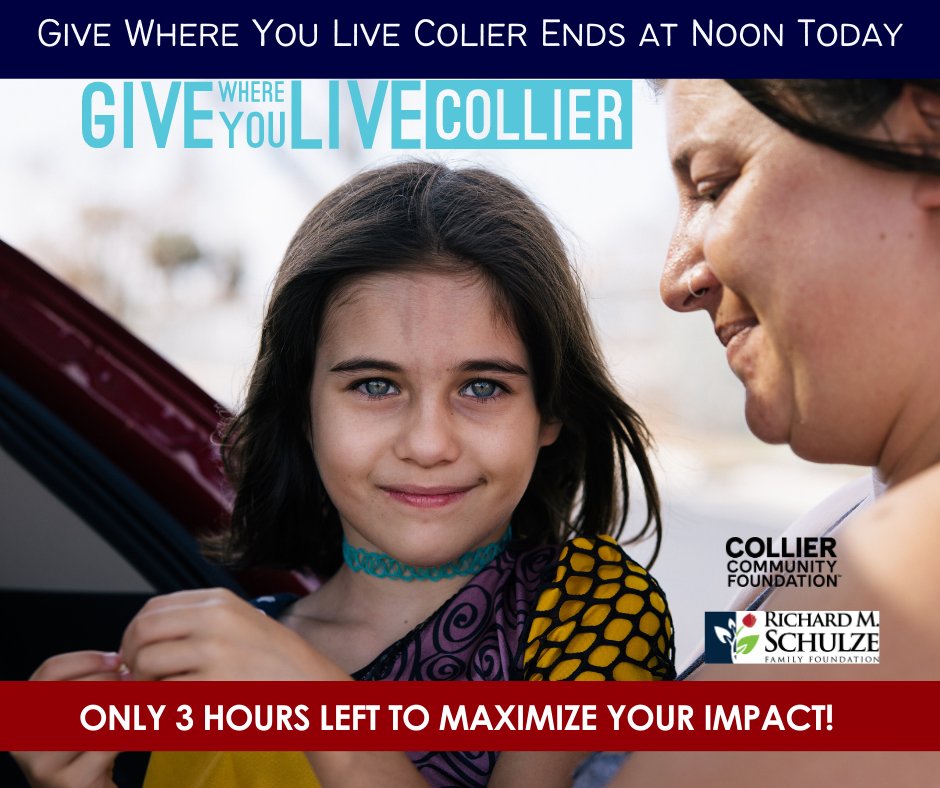 There are only a few hours left to support Harry Chapin Food Bank during Give Where You Live Collier. Even if you don't live in Collier County, you can still make a gift in a meaningful way. #GWYLCollier #FoodIsLove givewhereyoulivecollier.org/organizations/…