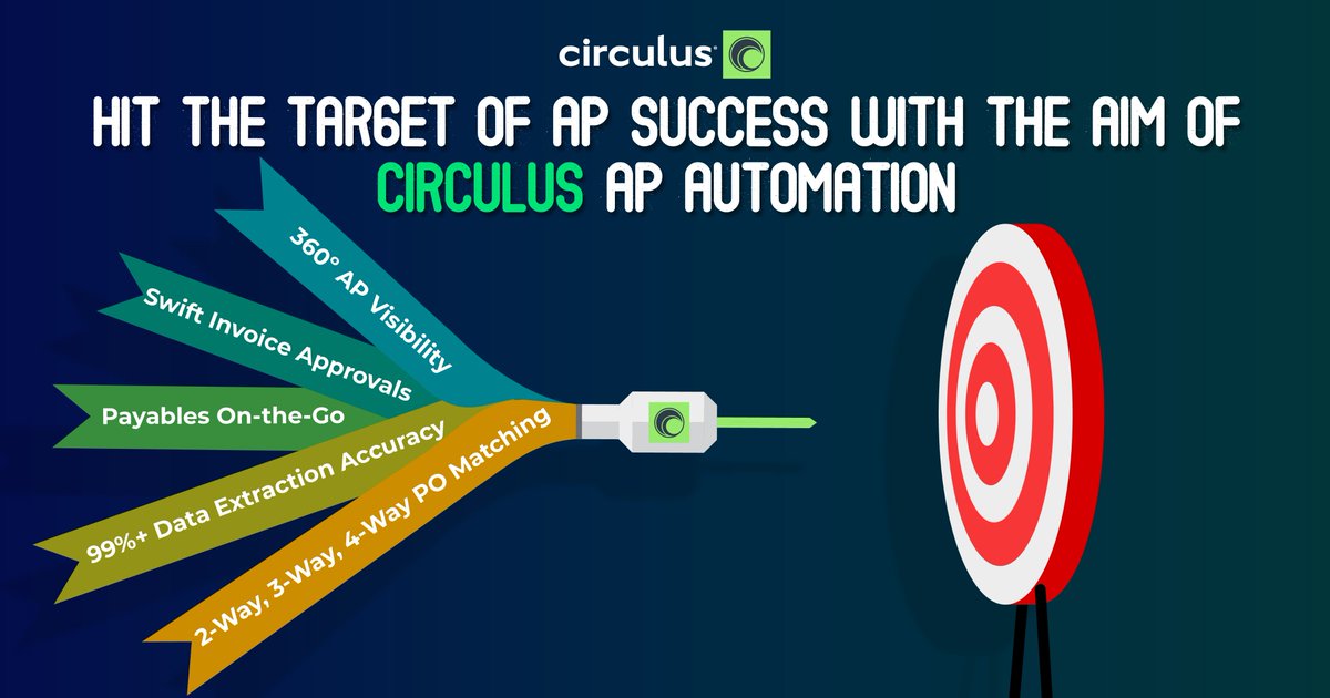 CirculusTech's tweet photo. Get set to hit the bullseye of AP success on all your targeted #AccountsPayable challenges with the sure shot arrow of #Circulus #APAutomation. To know how, visit: https://t.co/6vCM8c55No
#BillProcessing #APVisibility #TouchlessPOMatching #MobileAP #AutomatedWorkFlow https://t.co/3pVqCyUBZG