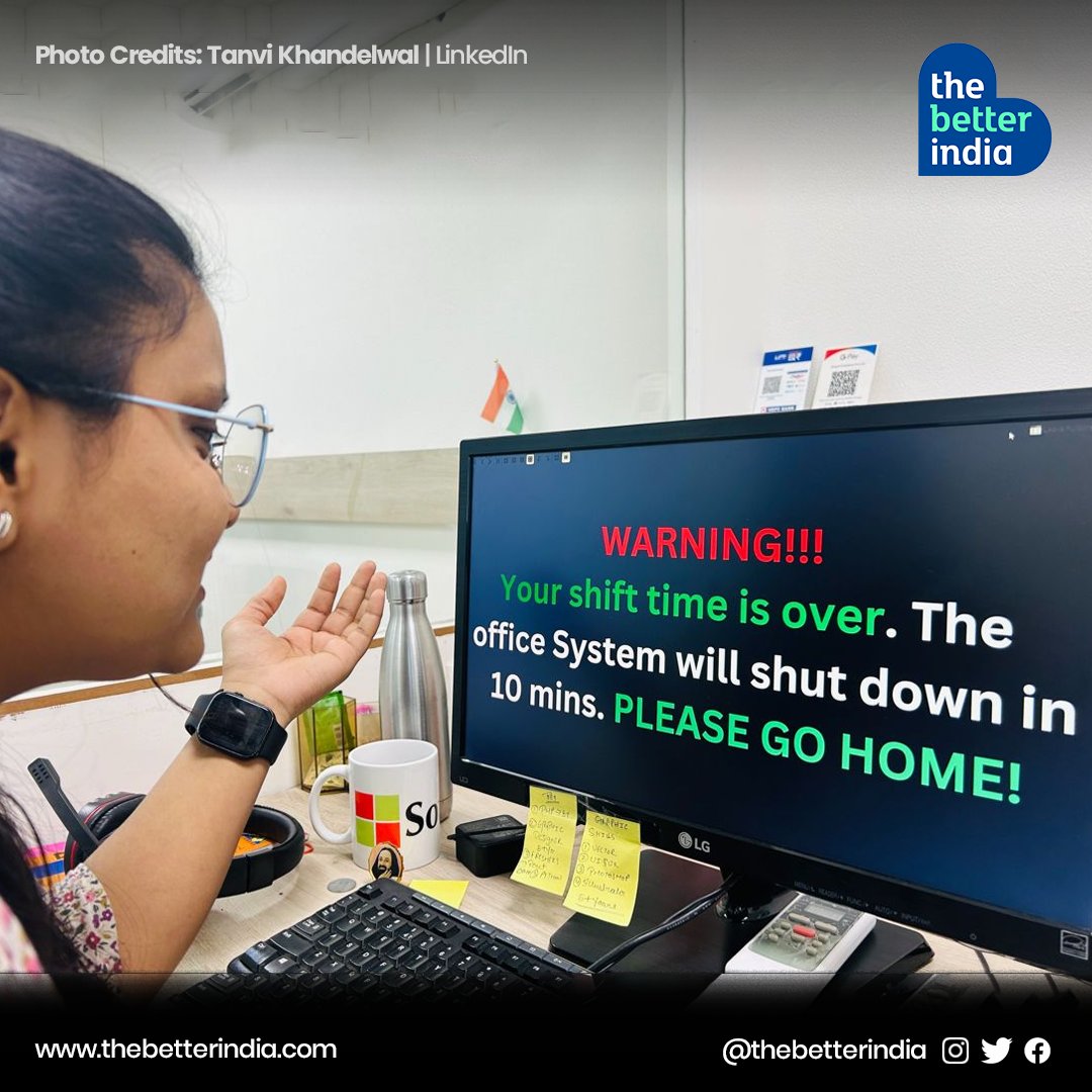 One of Madhya Pradesh's software #companies has started flashing a notice on screens saying their shift time is over and that they should leave for home.

A caring move towards #employees!

Share your opinion with us in the comments.☝️

#WorkLifeBalance #India