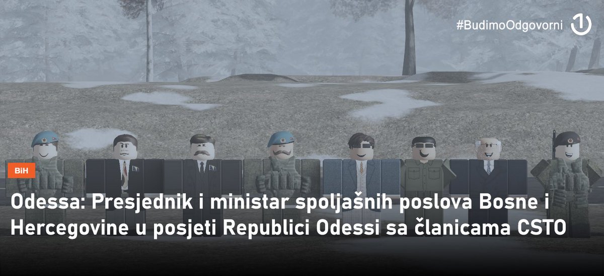 Real_Bosnia's tweet photo. Odessa: The President and the Minister of Foreign Affairs visited the Republic of Odessa today. At the meeting, Odesa showed CSTO Members the military force and military technology with which their Republic defends itself. The president said he had a great time at the meeting https://t.co/akMKp45DDa