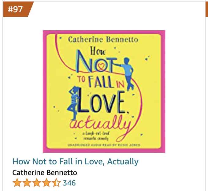 cathbennetto's tweet image. And bookending my awesome Thursday, which started with #MakeOrBreak in the top 100 bestseller list, is #HowNotToFallInLoveActually sneaking in at #97!!  
#RespectRomFic #romancebooks  #books #book #bookreview #booklover #bibliophile #booknerd #booktwt #RomComBracket