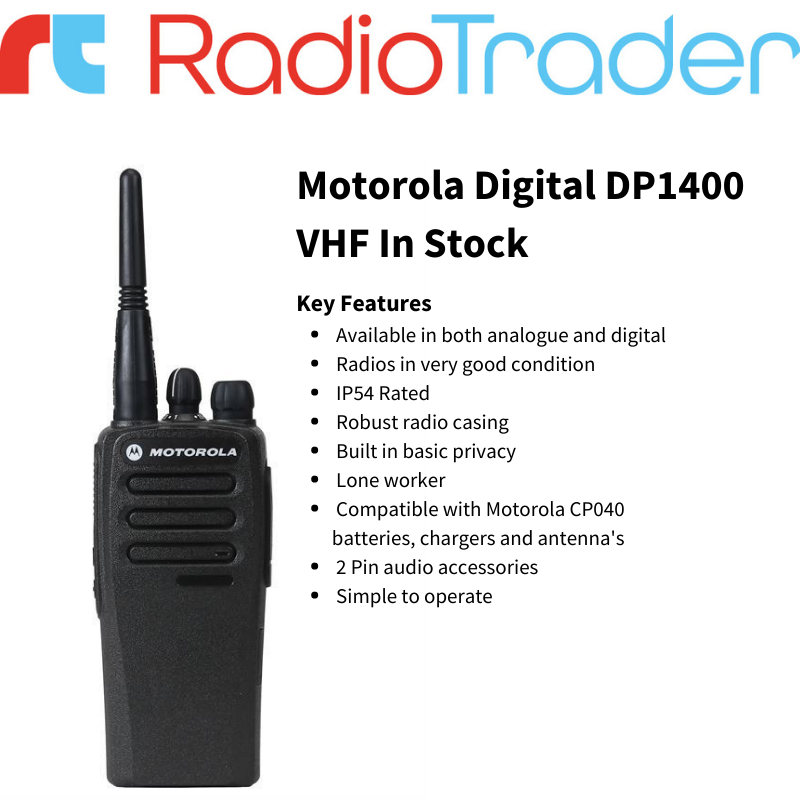 Radiotrader_uk's tweet photo. Motorola Digital DP1400 VHF Now In Stock https://t.co/QW5hwyeGjt